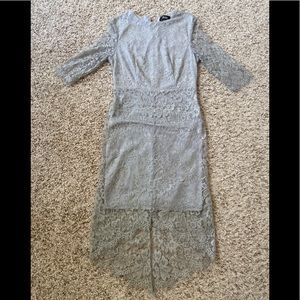 Gray lace bodycon dress